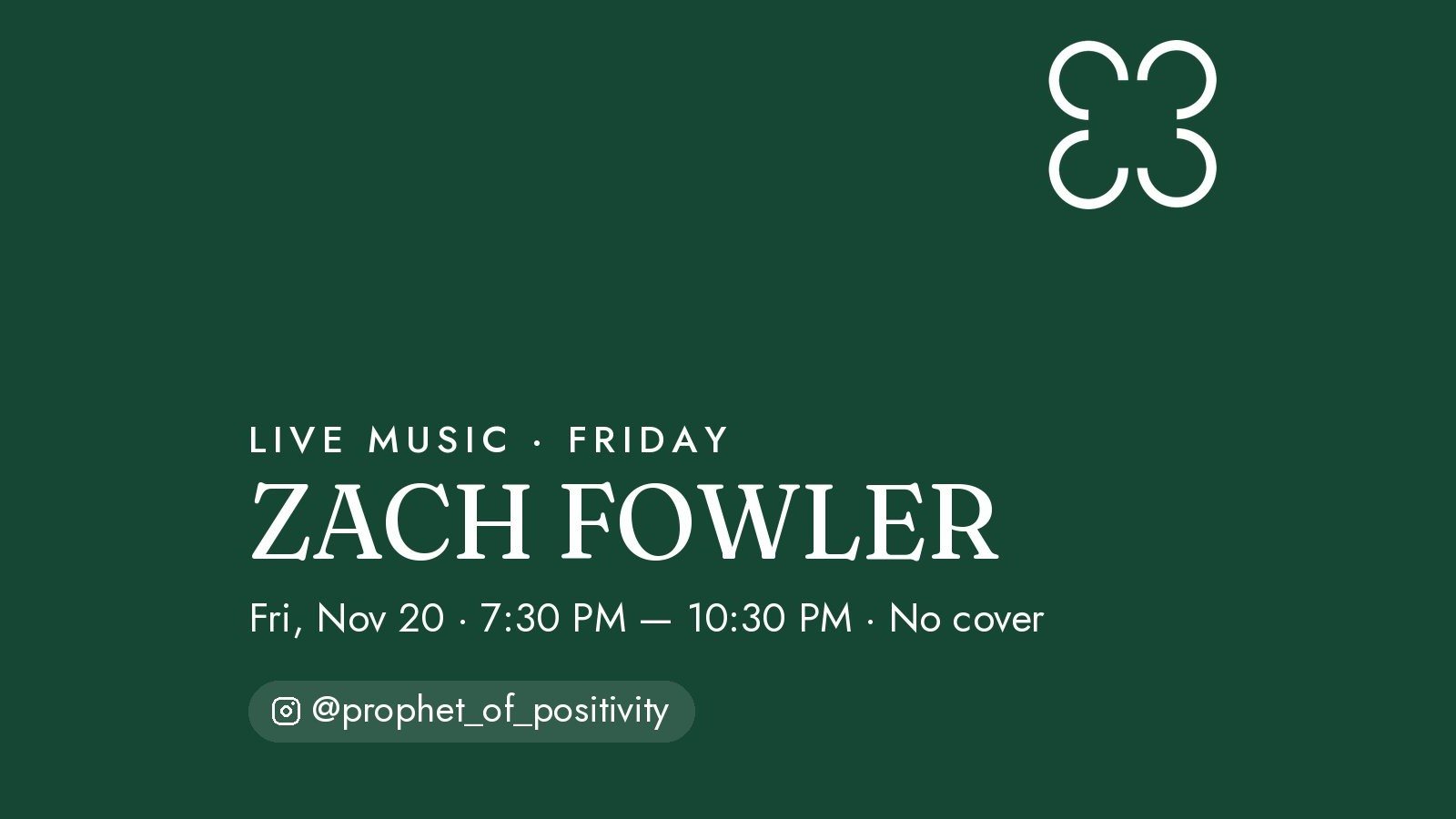Cover photo for Live Music: Zach Fowler