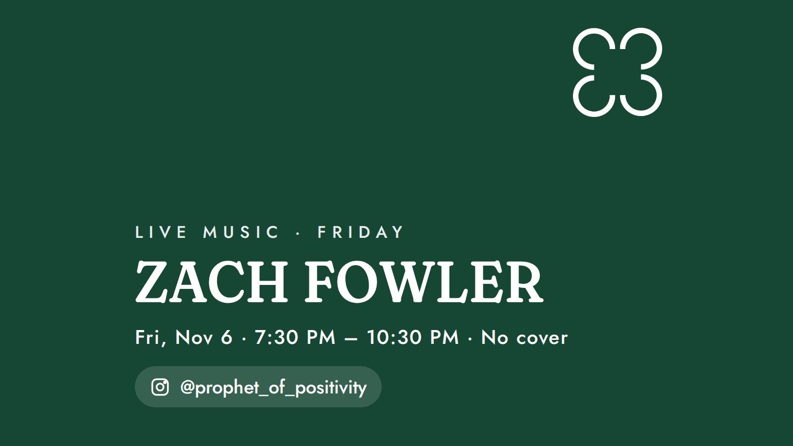Cover photo for Live Music: Zach Fowler