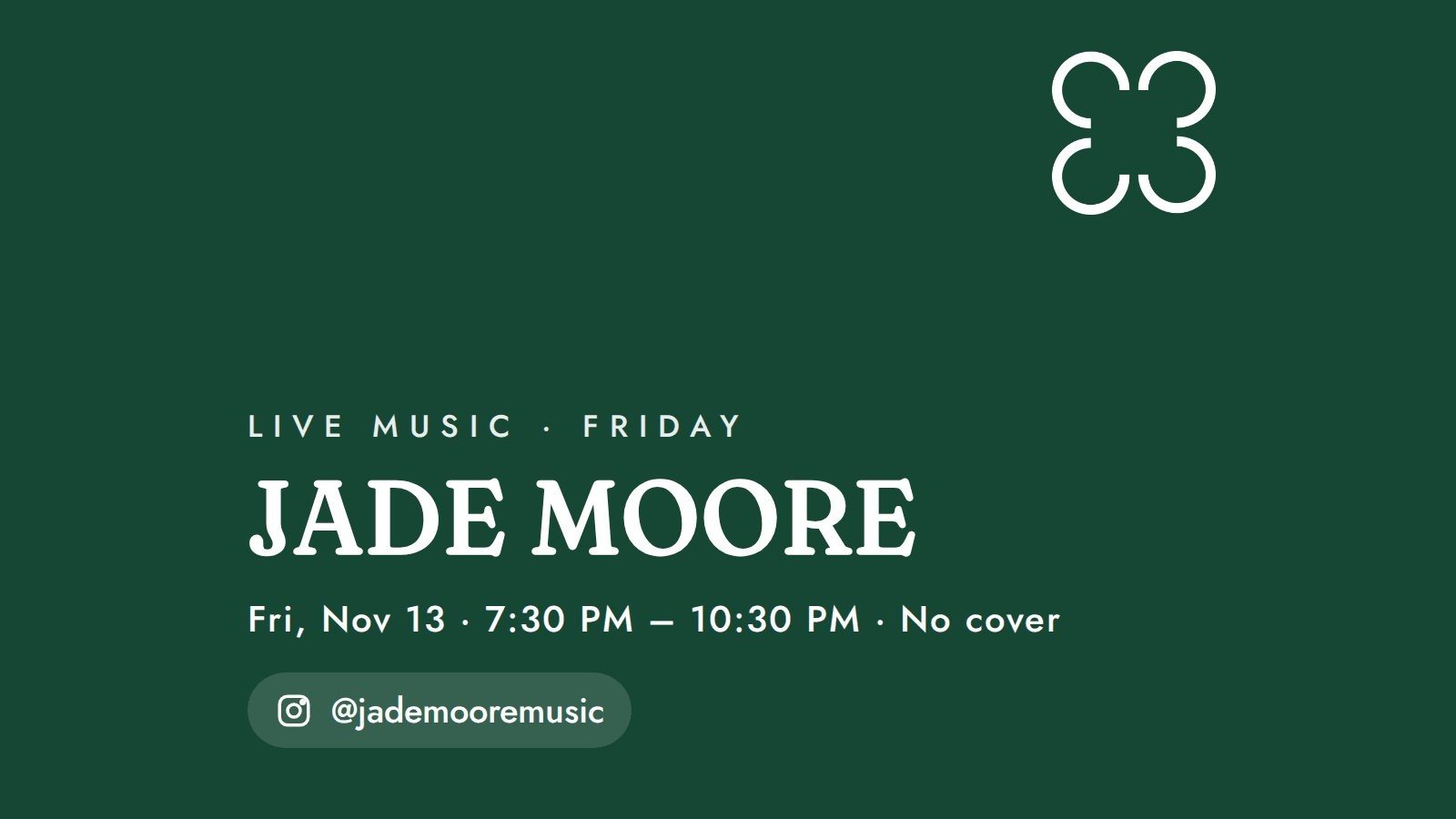 Cover photo for Live Music: Jade Moore